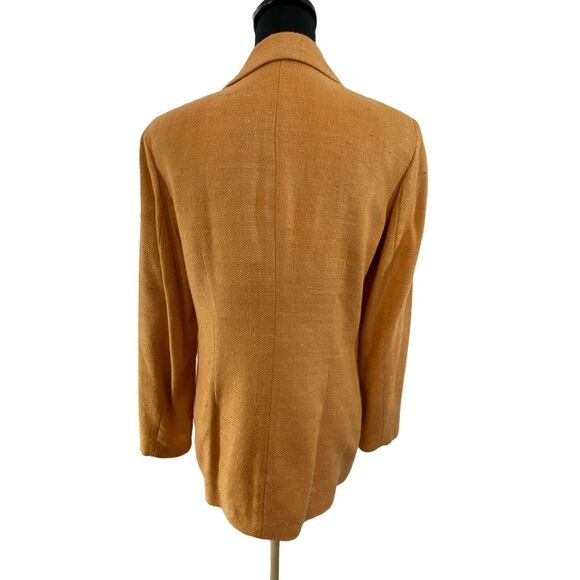 Vintage Rafaella 100% Silk Oversized Peach Tweed Career Work Blazer sz 8 - Picture 2 of 5